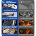 Miniatyrbild 3 av 7: Rullande Grillkorgar för Utomhusgrill Bbq Nät Rör Rostfritt Stål Rund Maskgrilltillbehör