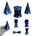 Miniatyrbillede 1 af 4: 3 Pakker Umulige Kegler, Spiralkegle Fidget Legetøj Umulig Pyramide Gennemtrængning Legetøj blue