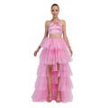 Miniatyrbild 1 av 5: Kvinnors Högmidjade Hög-Låg Lager Tulle Golvlång Kjol pink XL