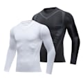 Miniatyrbilde 3 av 4: Kompresjonsskjorte for menn, lang erme, trenings-T-skjorte white L