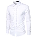 Miniatyrbild 2 av 8: Herr Tuxedo Skjortor Slim Fit Volang Bröllop Middag Toppar Skjortor white L