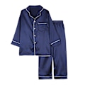 Miniatyrbild 1 av 2: Pyjamas långärmad set för barn, knapp-up siden pyjamas sovkläder set blue 160cm