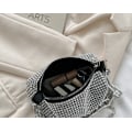Miniatyrbild 9 av 11: Heltäckande Rhinestone Hinkväska, Glitterkedja Balväska, Dam Mini Crossbody Väska silver