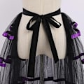 Miniatyrbilde 3 av 5: Viktoriansk Steampunk Bustle Skjørt med 6-lags Bånd-på-Belte Tulle Tutu Overkjole black and purple