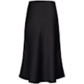 Miniatyrbild 3 av 5: Kvinnor Lång Satinkjol Silke Elegant Hög Midja Flared A-Linje Midikjolar black S