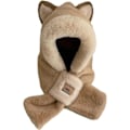 Miniatyrbilde 1 av 5: Plush Hettegenser-Hatt Kostymehatter, Dyr Hatt Vinterhatt Halsduksett khaki