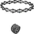 Miniatyrbilde 1 av 2: 2-i-1 Ring Justerbar Armbånd Magnetisk Armbånd Smykker Ringer black