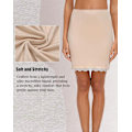 Miniatyrbild 3 av 5: Dam satin halvunderkjol för underklänningar Underskirt med spetskant beige XL