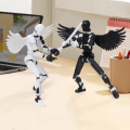 Miniatyrbild 5 av 5: T13 Actionfigur med Vingar, Titan 13 3D-tryckt Robot med Många Leder