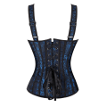 Miniatyrbillede 3 af 5: Jacquard Vævet Halter Korset Gotisk Punk Bustier Shapewear Blue 4XL