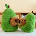 Miniatyrbillede 2 af 11: Capybara i Avocado Plushie Blød Fuzzy Skjul i Plys Kastpude 46cm