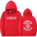 Miniatyrbild 1 av 5: Sons Of Anarchy Samcro Hoodie Dubbelsidigt print Hoodie Shirt Top Red L
