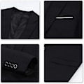 Miniatyrbillede 4 af 6: Herre Slank Pasform 2-delt Business Suit, Jakke, Bukser black XL