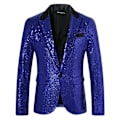 Miniatyrbilde 1 av 3: Menn's Sequin Blazer Dress One Button Slim Fit Menn's Sequin Jakke blue L