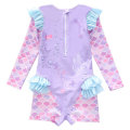 Pikkukuva 2 / 7: Tyttöjen pitkähihainen merenneito-uimipuku röyhelöillä ja UV-suojalla Color 4 XL