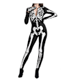 Miniatyrbillede 2 af 6: Kvinders Glow In The Dark Skelet Kostume Halloween Kostume M