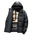 Miniatyrbillede 1 af 10: Graphen Sort Guld Dunjakke Vinter Unisex Bomuldsjakke XL