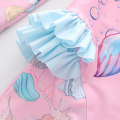 Miniatyrbilde 5 av 7: Jente-badeantrekk med lang erme, mermaid-design og rynker, UV-beskyttelse Color 3 3XL