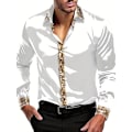 Miniatyrbild 1 av 2: Herrskjortor Långärmad Formell Skjorta Casual Knappskjortor white 2XL