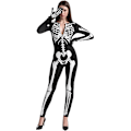 Miniatyrbillede 1 af 6: Kvinders Glow In The Dark Skelet Kostume Halloween Kostume M