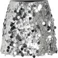 Kvinnors Sekvens Kjolar, Glittrande Stretchig Bodycon Mini Festkjol silver M