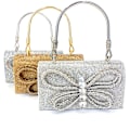 Miniatyrbilde 6 av 7: Kvinners Aftenveske Glitter Clutch Penger for Kvinner Aften Bryllup Fest Veske silver