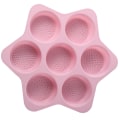 Miniatyrbild 1 av 5: Silikon Hamburgerbrödform 7 håligheter brödform Non Stick Bakning Pannon-stick form Pink