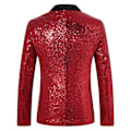 Miniatyrbillede 2 af 3: Mænds Sequin Blazer Dragt En Knaps Slim Fit Mænds Sequin Jakke red XXL