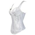 Miniatyrbilde 2 av 4: Halter-korsett i jacquardvev, gotisk punk-bustier, formende undertøy White 4XL