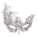 Miniatyrbillede 1 af 4: Maskebal Maske til Kvinder Metal Maske silver