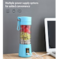 Miniatyrbilde 3 av 3: Bærbar Fruktjuiceblender Personlig Elektrisk Mini-flaske Hjem USB 6 Blader Blue