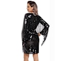 Miniatyrbilde 7 av 9: Kvinners Sexy Sequin Langærmet Bodycon Frynser Kjole S