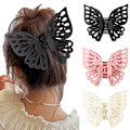 Miniatyrbilde 3 av 3: Store Butterfly Hårklemmer For Kvinner Klø-Klipp Hodeplagg Hårklipp white