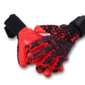 Miniatyrbild 1 av 5: Fotbollsmålvaktshandskar Tjock Latex Fotboll Match Greppskydd Red 9