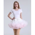 Miniatyrbillede 4 af 5: Dame Elastisk Chiffon Tutu Tulle Skørt Prinsesse Ballet Dans Multi-Lag White+Pink