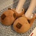 Miniatyrbillede 2 af 6: Capybara Bomulds-Tøfler Bløde Anti-Skrid Sikre Varme Plys Sko Par Tøfler