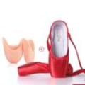 Miniatyrbillede 1 af 6: Professionelle Ballet Slippers Dansesko Ballet Pointe Sko med Tåpudebeskytter Red 36