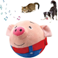 Pikkukuva 1 / 5: Aktiivinen Liikkuva Lemmikkieläinten Pehmolelu, Interaktiivinen Piipaava Liikkuva Koiran ja Kissan Pomppupallolelu Red Pig Bluetooth