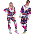 Miniatyrbillede 1 af 5: Kostume Tracksuit, Disco, 80'er Outfit, Jogging Suit, Fastelavnskostumer Pink L