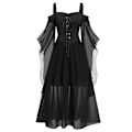 Pikkukuva 1 / 5: Halloween-asu Naisten Goottilainen Mekko Aikuisten Vampyyrimekko black XL