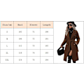 Miniatyrbilde 7 av 7: Lang ullkåpe for kvinner med hakket revers, dobbeltknappet trenchcoat red S