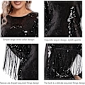 Miniatyrbilde 8 av 9: Kvinners Sexy Sequin Langærmet Bodycon Frynser Kjole XL