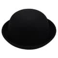 1-delt bowlerhatt, filthatt, Charlie Chaplin-hatt, ridehatt, svart