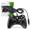 Xbox-kontroller, kablet 360-kontroller med hodetelefonkontakt (støtter Xbox 360-konsoll/PC), svart