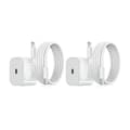 2-pakning, iPhone-lader, hurtiglader, adapter + kabel 20W hvit One Size iPhone 2-pakning