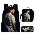 3-pak fodboldstjerne Lionel Messi rygsæk studerende skoletaske G rygsæk G backpack