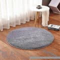 Baderomsmatte Sklisikker Absorberende Dusj Baderomsmatte Rund Langhåret, 80 cm Diameter, Sølvgrå 80cm diameter Silver gray