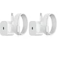 Hurtiglader 20W USB-C Adapter med 2m Kabel, Kompatibel med Android Apple Enheter, CC Port 2 stk CC Port 2pc