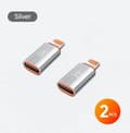 Miniatyrbilde 1 av 6: 1-4 stk. PD20W USB Type-C til Lightning-ladeadapter kompatibel med iOS Lightning hann til Type-C hunn-kontakt, 2 stk. sølv 2Pcs Silver