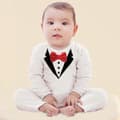 Småbarn Gutter Barn Formell Dress Smoking Romper Fest Bryllup Jumpsuit Red White 2-3 Years